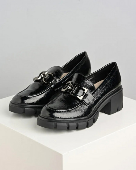 Cipele na debelom đonu crne lakovane, slika 7