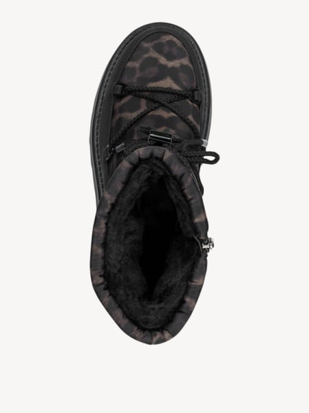 Ženske crne poluduboke vodoodbojne čizme, animal print, slika 4