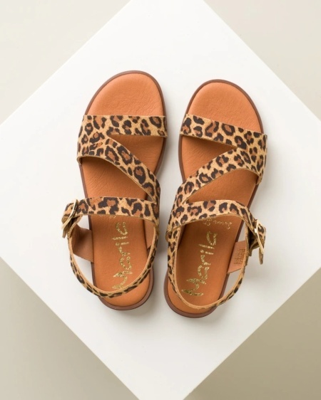 Ženske ravne sandale sa licem od prirodne kože, brend Marila, leopard print, slika 12