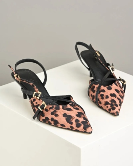 Ženske sandalete na štiklu, leopard print, slika 6