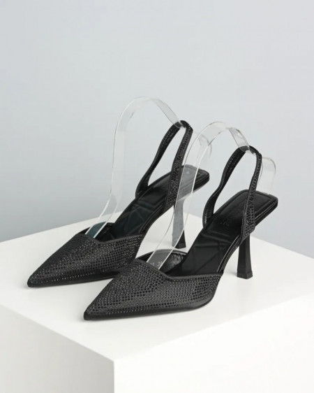 Crne cipele na štiklu sa kristalima, slika 5