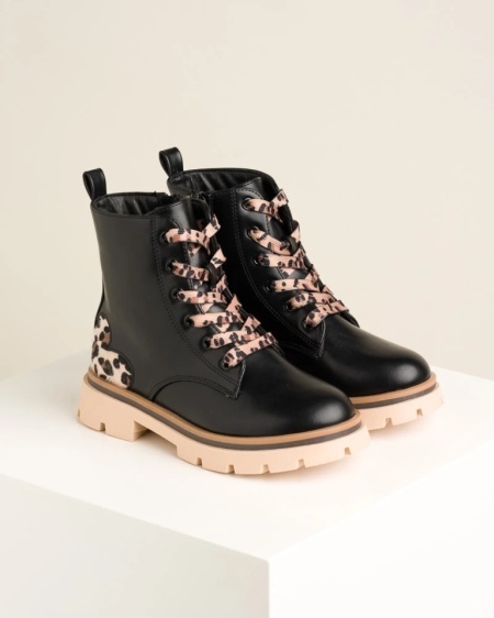 Dečije kratke crne martinke sa leopard printom, slika 3