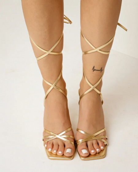 Zlatne ženske sandale na štiklu Favorito, slika 3