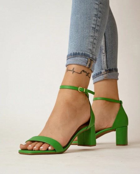 Vizzano zelene sandale na malu petu, slika 1