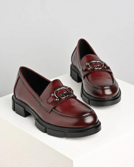 Ženske cipele na debelom đonu C2461 bordo, slika 3