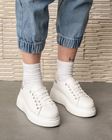 Ženske patike na debelom đonu, bela boja, slika 3