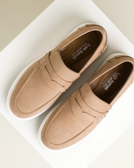 Bež mokasine od kože za muškarce, slika 10