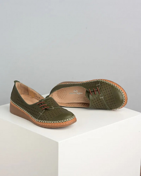 Zelene kožne ženske cipele Vidra leder, slika 4