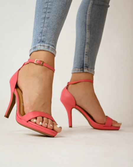 Sandale sa zatvorenom petom na štiklu, boja pink, slika 4