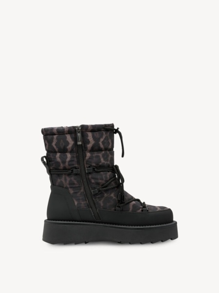 Ženske crne poluduboke vodoodbojne čizme, animal print, slika 5