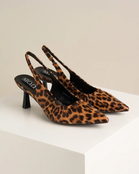 Ženske sandale sa zatvorenim prstima, na štiklu, leopard print, slika 2