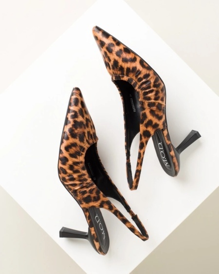 Ženske sandale sa zatvorenim prstima, na štiklu, leopard print, slika 12