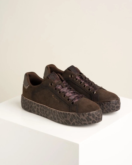 Ženske braon patike brenda Tamaris, leopard detalji, slika 3
