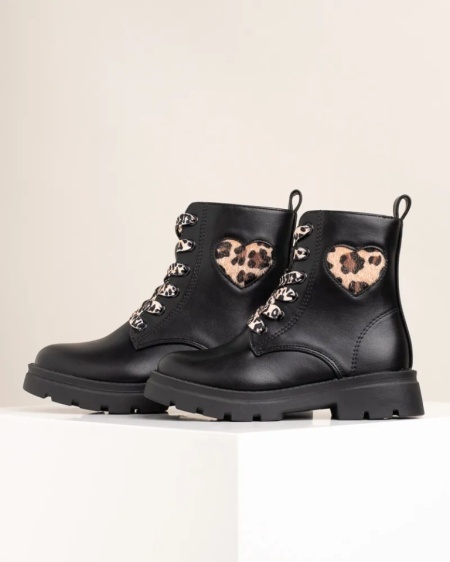 Dečije martinke sa leopard detaljima, crne, slika 9