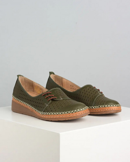 Zelene kožne ženske cipele Vidra leder, slika 5