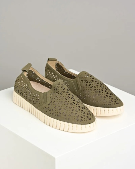 Maslinaste ženske rupičaste espadrile, slika 5