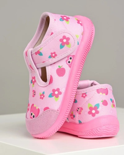 Milami patofnice za devojčice, roze sa cvetićima, slika 4