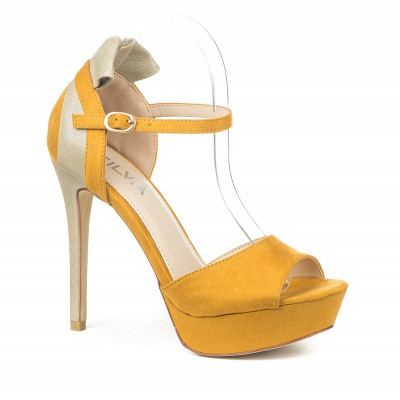 Sandale na štiklu S8308 žute