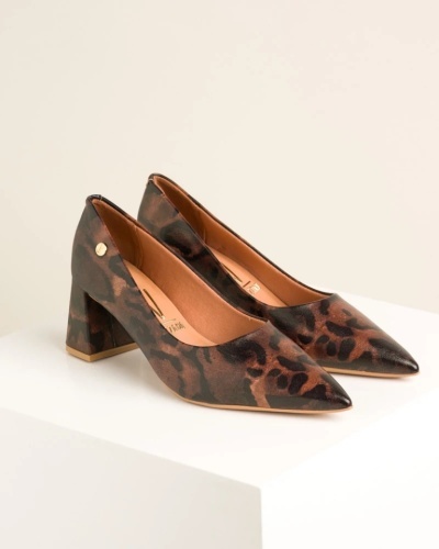 Ženske udobne salonke na deblju štiklu, leopard print, slika 2