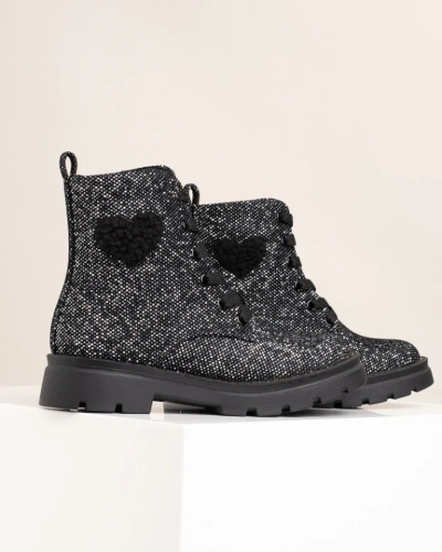 Dečije kratke martinke sa gliterom, crne, slika 8
