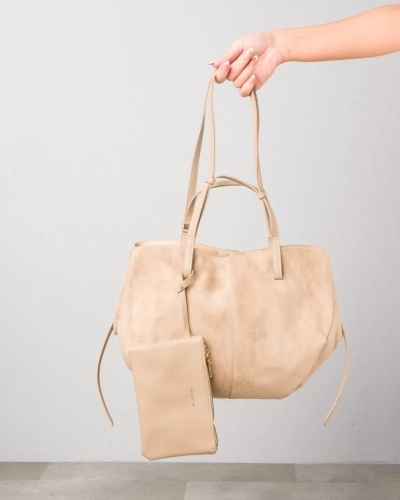 Ženska bež vrećasta torba T012631