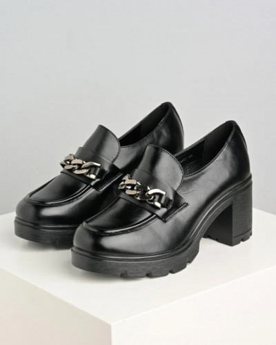 Ženske cipele na debelu petu C2402 crne, slika 2
