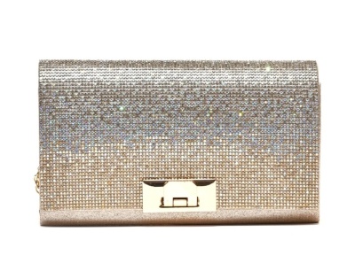 Elegantna torbica sa podesivim kaiš lancem T022553 zlatna, slika 2