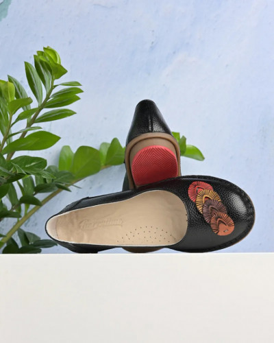 Crne ženske ravne cipele tipa baletanki, slika 6