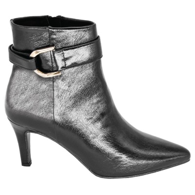 Ženske crne poluduboke čizme na štiklu AK423