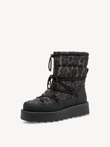 Ženske crne poluduboke vodoodbojne čizme, animal print, slika 6