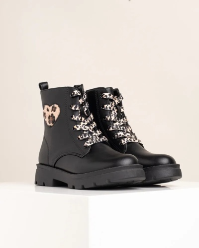 Dečije martinke sa leopard detaljima, crne, slika 8