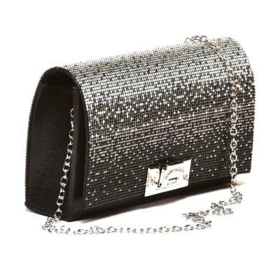 Elegantna torbica sa podesivim kaiš lancem T022553 crna