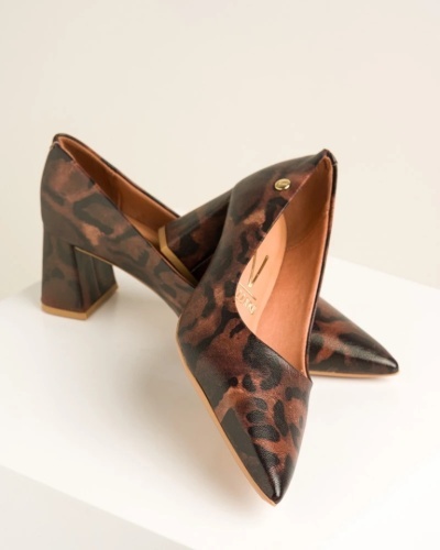 Ženske udobne salonke na deblju štiklu, leopard print, slika 5