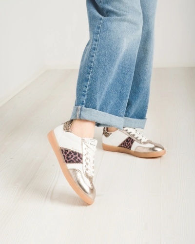 Ženske bele kožne patike brenda Tamaris, leopard detalji, slika 2