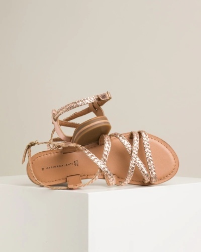 Ženske kožne ravne sandale S26112912.21.17 rose gold