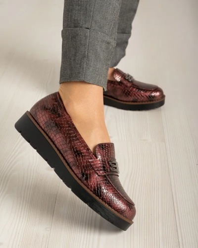 Ženske mokasine C252 bordo
