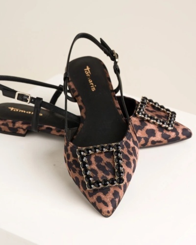 Ženske ravne sandalete u špic, leopard print, brend Tamaris, slika 6