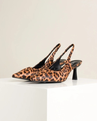 Ženske sandale sa zatvorenim prstima, na štiklu, leopard print, slika 6