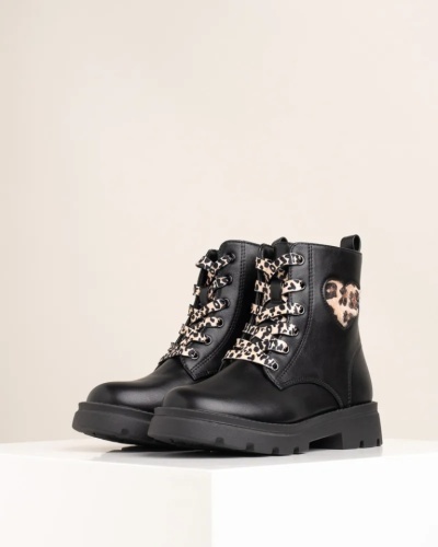 Dečije martinke sa leopard detaljima, crne, slika 5