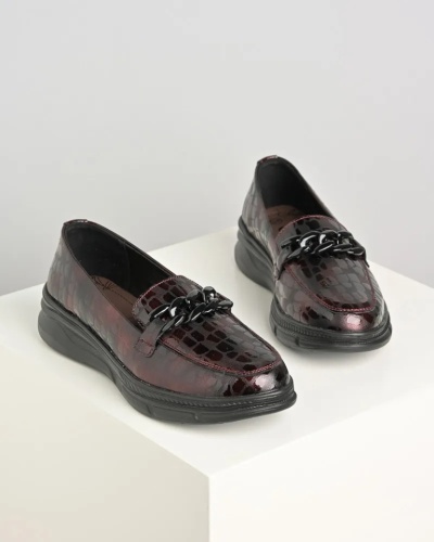 Kožne udobne ženske mokasine 3038-2 bordo, slika 3