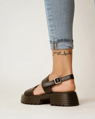 Džombaste crne sandale od kože, slika 3