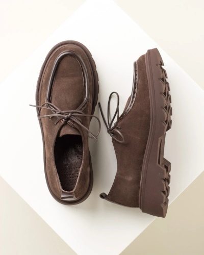 Kožne ženske braon cipele od velura F26006511.05.38
