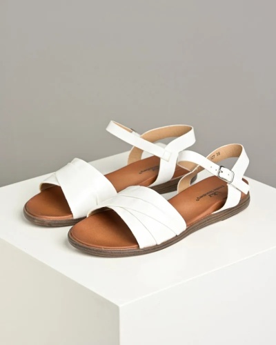 Sandale ravne S27 bele
