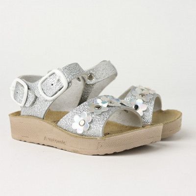 Anatomske sandale za devojčice  srebrne, slika 2