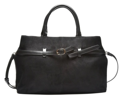 Ženska crna torba od eko velura T012628
