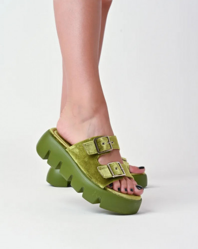 Ženske papuče na debelom đonu LP022316 zelene