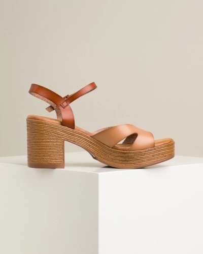 Ženske bež boje sandale na platformu i debelu štiklu, štiklu, slika 7