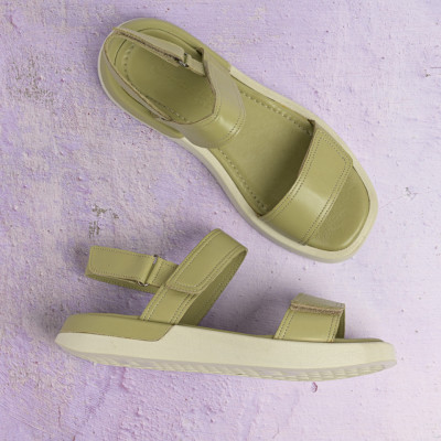 Kožne ravne sandale AS111 zelene