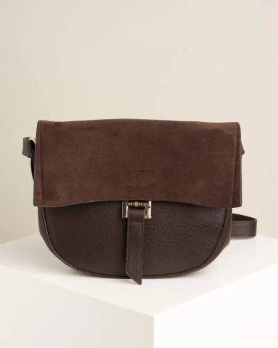 Ženska braon torbica na preklop T012678