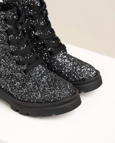 Dečije kratke martinke sa gliterom, crne, slika 2